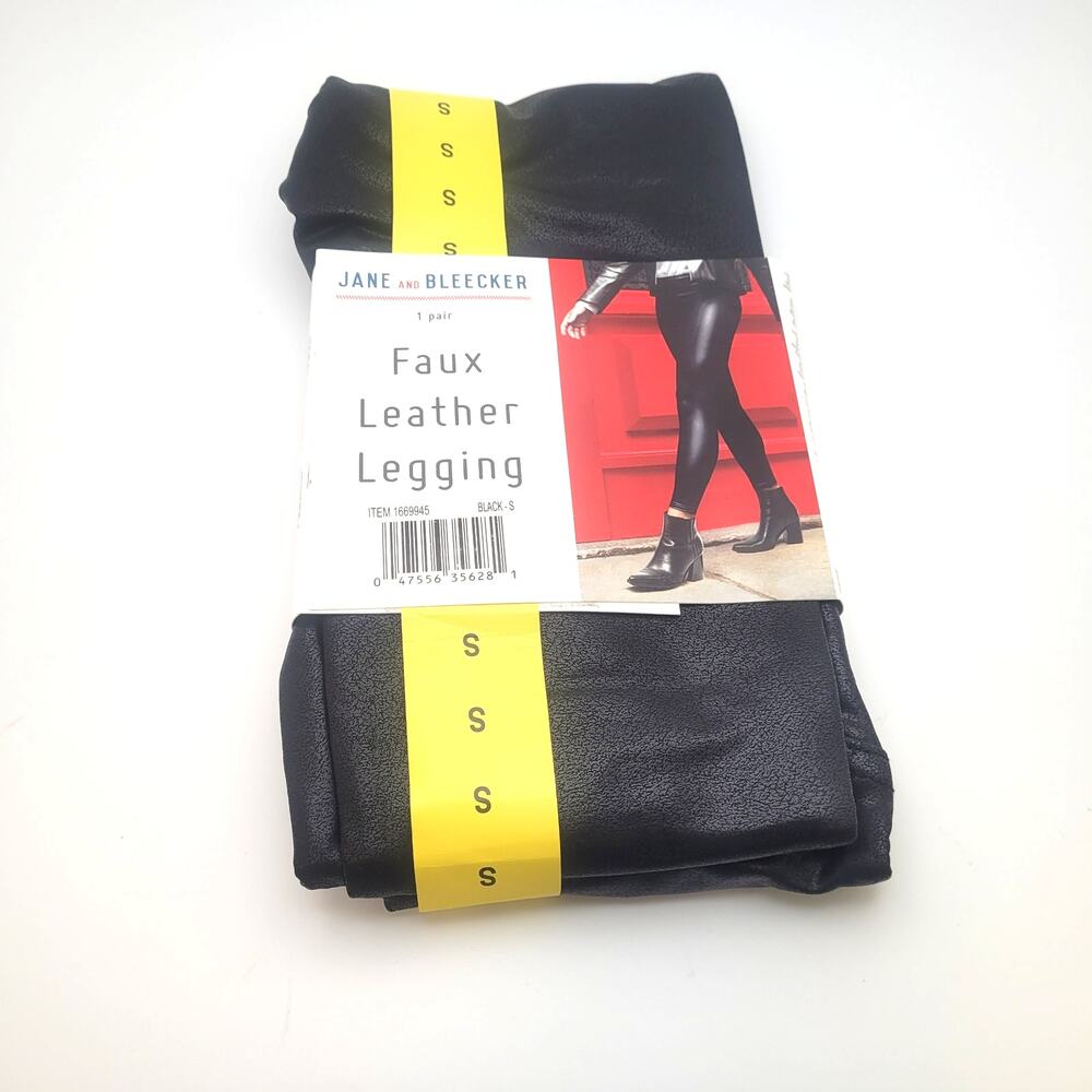 Black Faux Leather High Waist Leggings Seamless Stretch Moto Y2K Clubwear